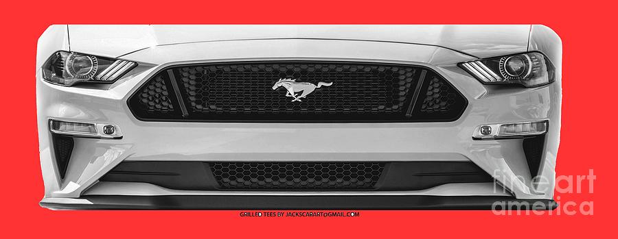 Muscle Car Digital Art - 2018 Mustang on a Tee by Jack Pumphrey