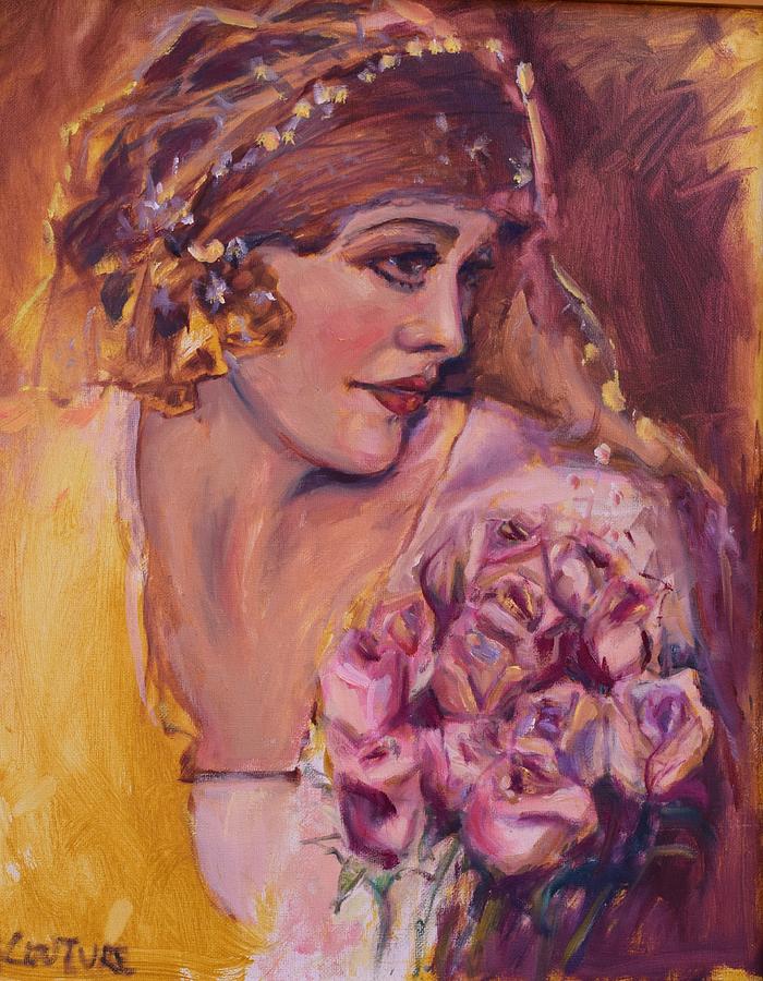 Vintage Painting - 20s Bride by Hilarie Couture