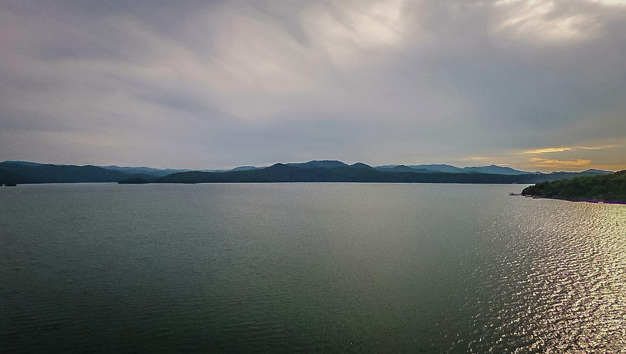 aerial of South Carolina Lake Jocassee Gorges Upstate Mountains #21 Photograph by Alex Grichenko