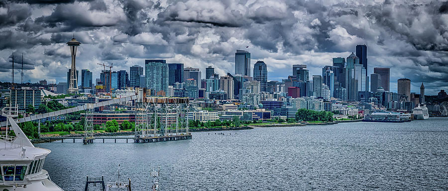 Cloudy Morning Over Seattle Washington Skyline #21 Photograph by Alex Grichenko
