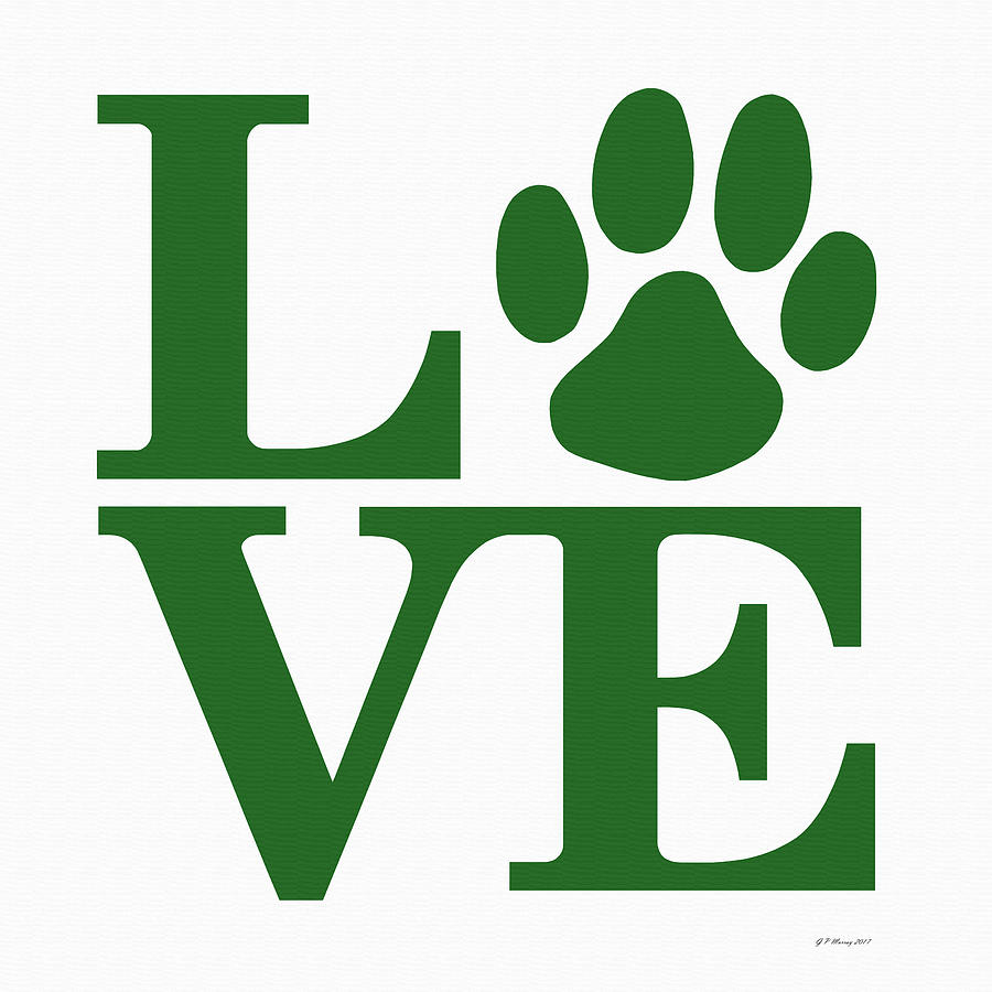 Dog Paw Love Sign #21 Digital Art by Gregory Murray