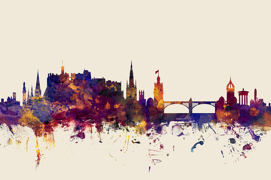 Edinburgh Scotland Skyline #21 Digital Art by Michael Tompsett