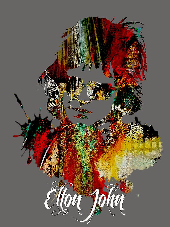 Elton John Mixed Media - Elton John Collection #21 by Marvin Blaine