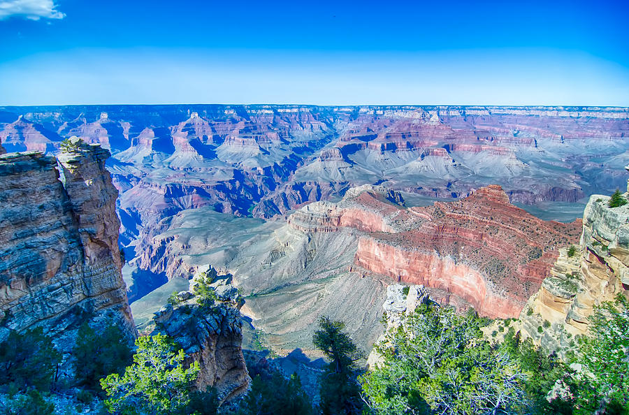 Grand Canyon sunny day with blue sky #21 Photograph by Alex Grichenko