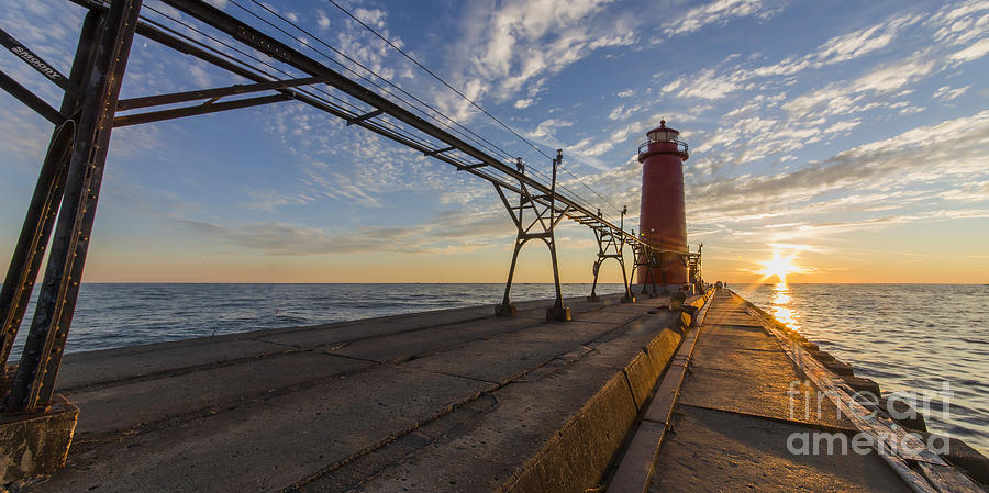 Lake Michigan Photograph - Grand Haven Pier and Lighthouse #21 by Twenty Two North Photography