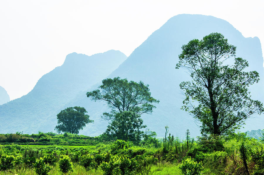 Karst mountains and rural scenery #21 Photograph by Carl Ning