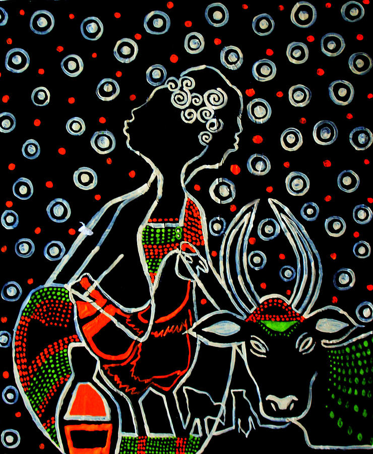 Kintu and Nambi #21 Painting by Gloria Ssali