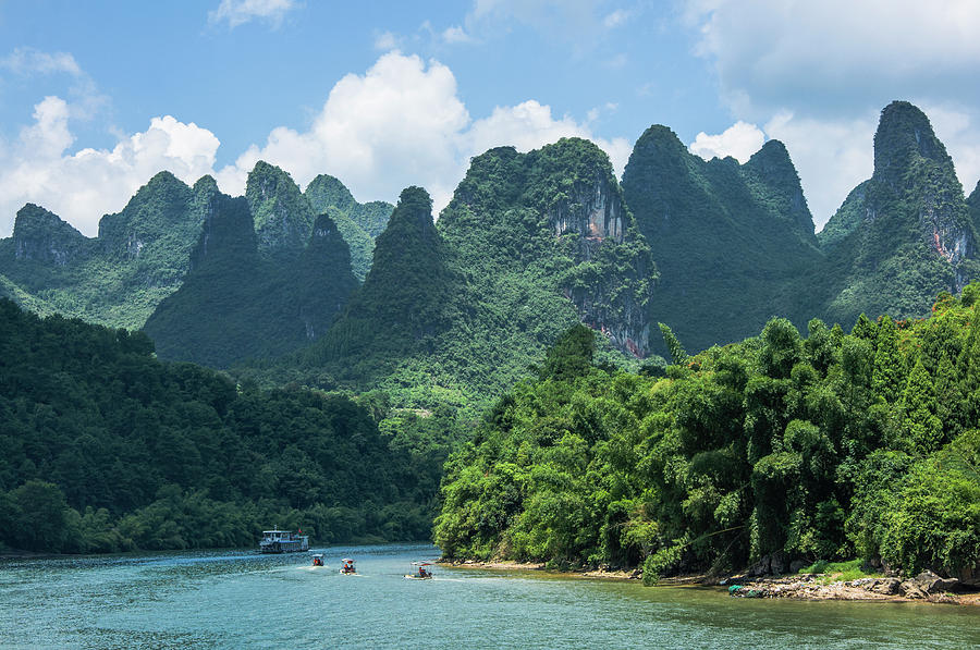 Lijiang River and karst mountains scenery #21 Photograph by Carl Ning
