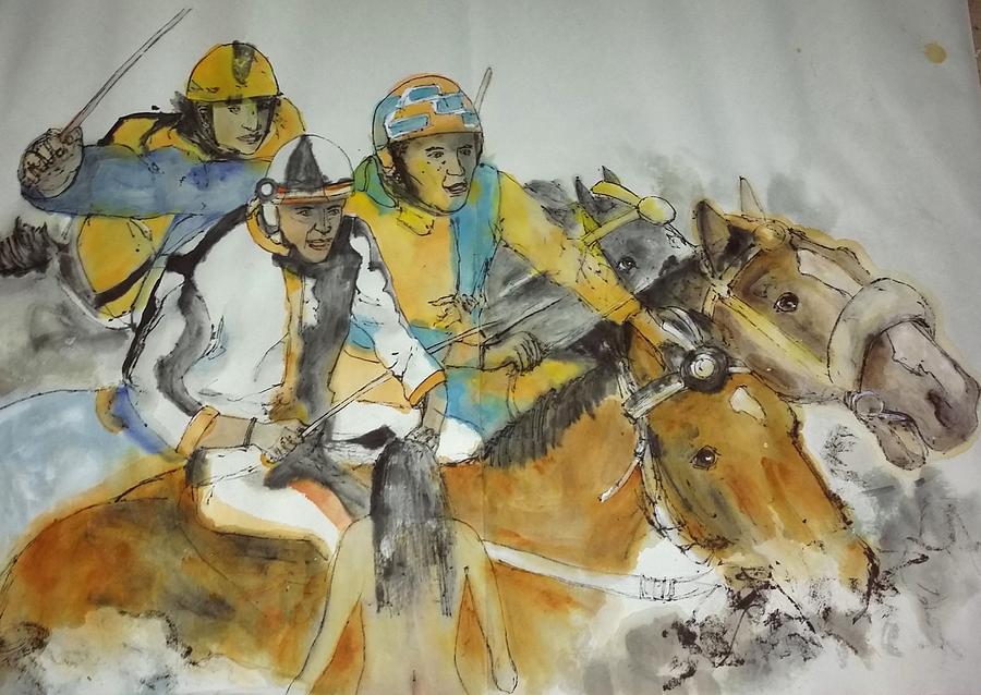 Siena and their Palio album #21 Painting by Debbi Saccomanno Chan