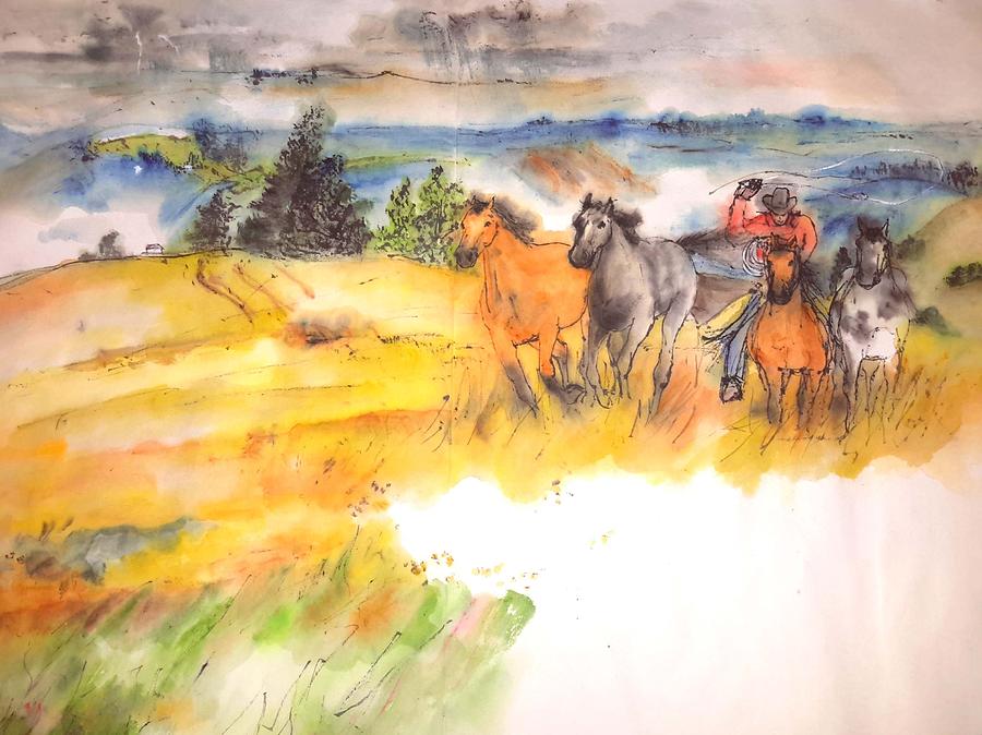 The Ole West My Way Album  #21 Painting by Debbi Saccomanno Chan