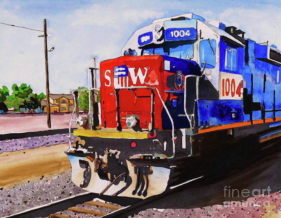 #213 Train 1004  #213 Painting by William Lum
