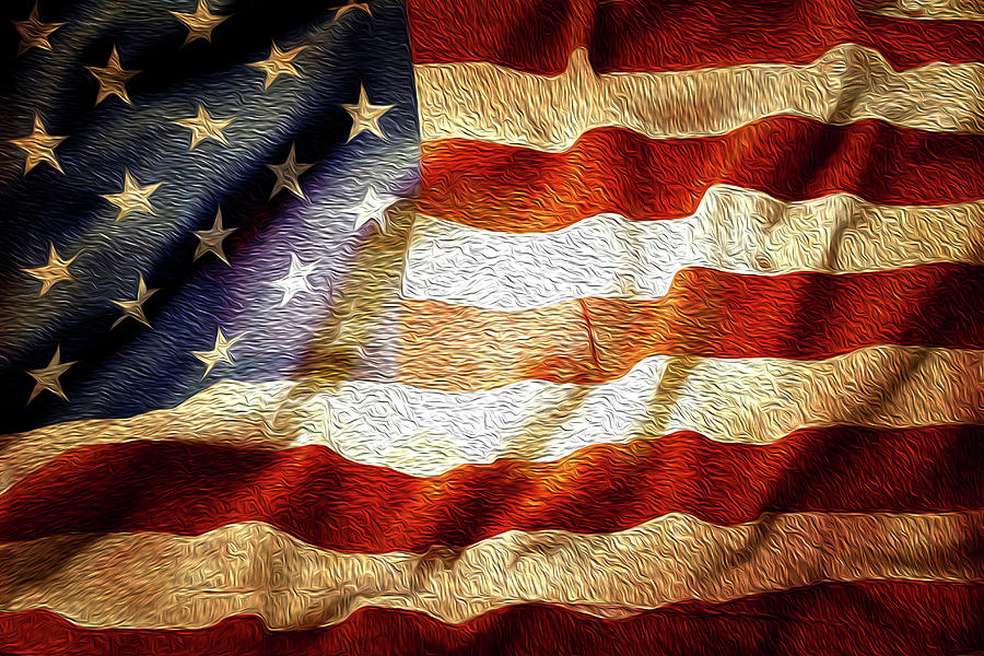 American flag 42 Digital Art by Les Cunliffe