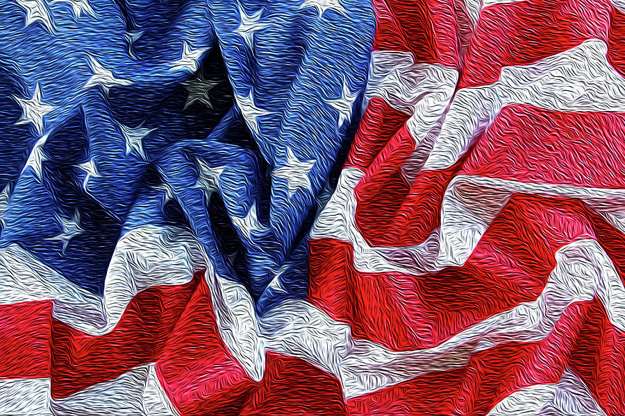 American flag 40 Digital Art by Les Cunliffe