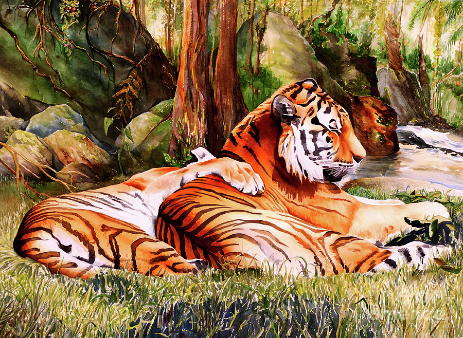 #218 Tigers #218 Painting by William Lum