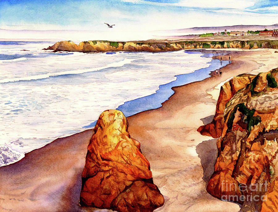 #219 Beach at Pudding Creek #219 Painting by William Lum