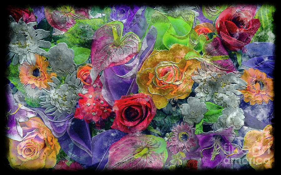 21a Abstract Floral Painting Digital Expressionism Painting by Ricardos Creations