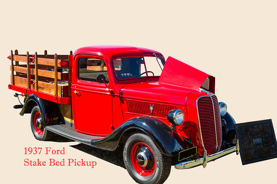 1937 Ford Stake Bed Pickup Antique Vintage Photograph Fine Art P #22 Photograph by M K Miller