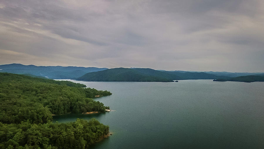 aerial of South Carolina Lake Jocassee Gorges Upstate Mountains #22 Photograph by Alex Grichenko