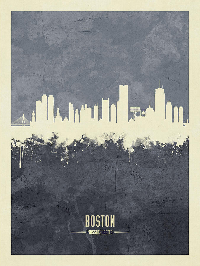 Boston Massachusetts Skyline #22 Digital Art by Michael Tompsett