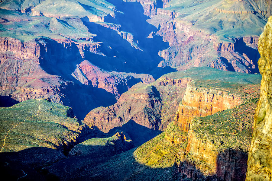 Grand Canyon sunny day with blue sky #22 Photograph by Alex Grichenko