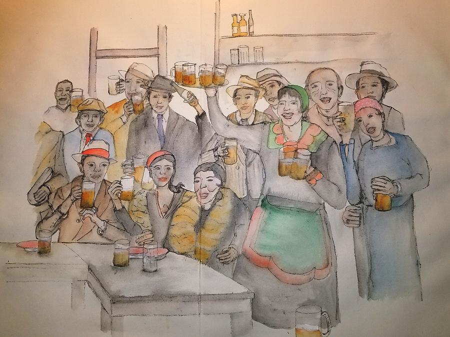 Italians  Ellis island  prohibition album #22 Painting by Debbi Saccomanno Chan
