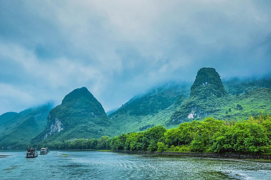 Karst mountains and Lijiang River scenery #22 Photograph by Carl Ning