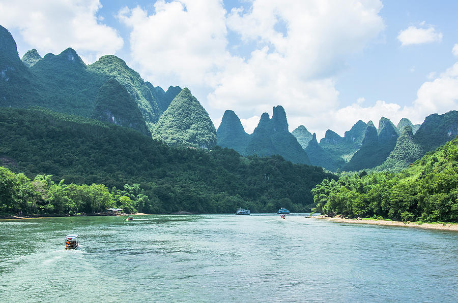 Lijiang River and karst mountains scenery #22 Photograph by Carl Ning