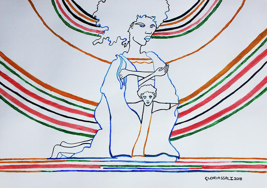 Madonna and Child #22 Painting by Gloria Ssali