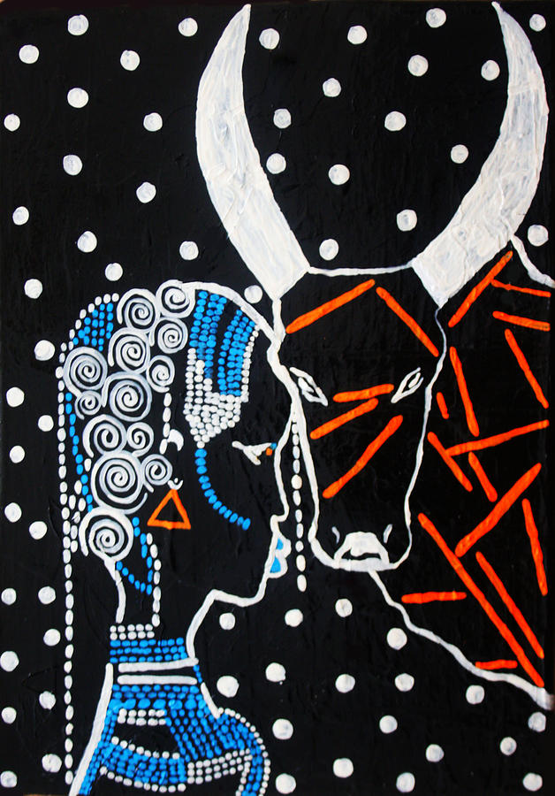 Nuer Bride - South Sudan #22 Painting by Gloria Ssali
