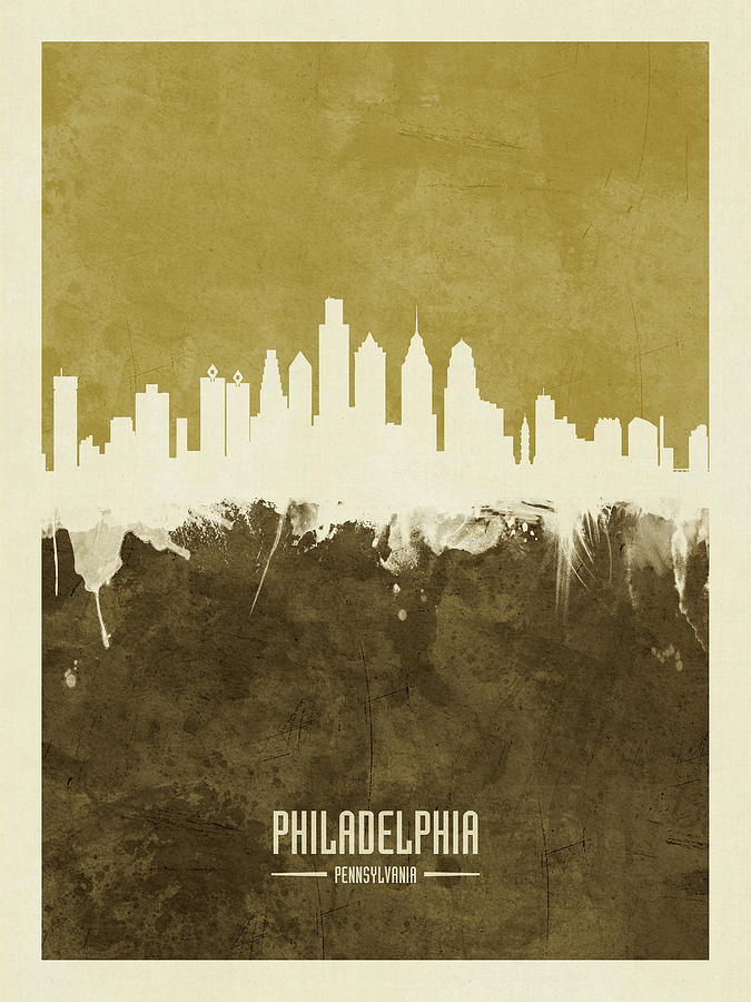 Philadelphia Pennsylvania Skyline #22 Digital Art by Michael Tompsett