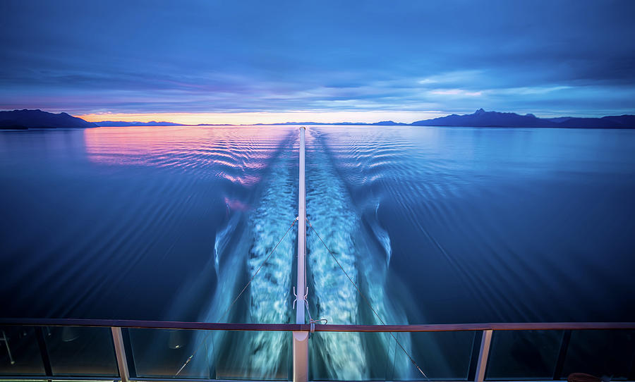 Sunset Over Alaska Fjords On A Cruise Trip Near Ketchikan #22 Photograph by Alex Grichenko