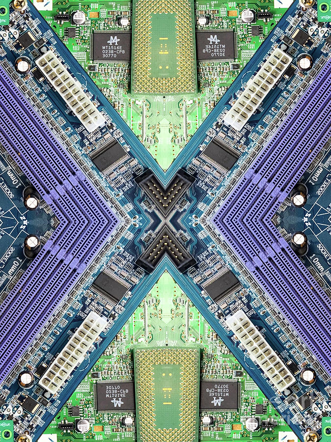 Computer Circuit Board Kaleidoscopic Design #23 Photograph by Amy Cicconi