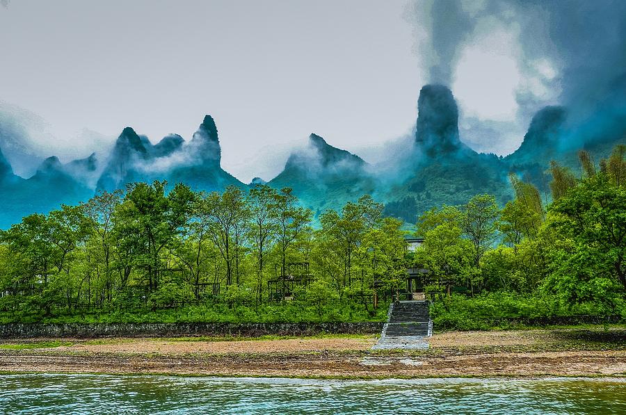 Karst mountains and Lijiang River scenery #23 Photograph by Carl Ning