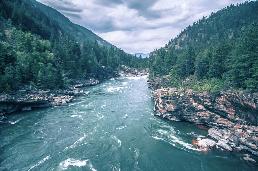 Kootenai River Water Falls In Montana Mountains #23 Photograph by Alex Grichenko