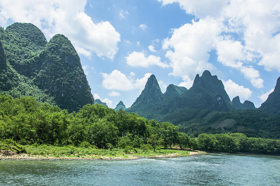 Lijiang River and karst mountains scenery #23 Photograph by Carl Ning