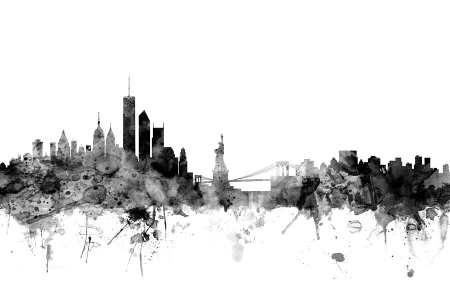 United States Digital Art - New York Skyline by Michael Tompsett