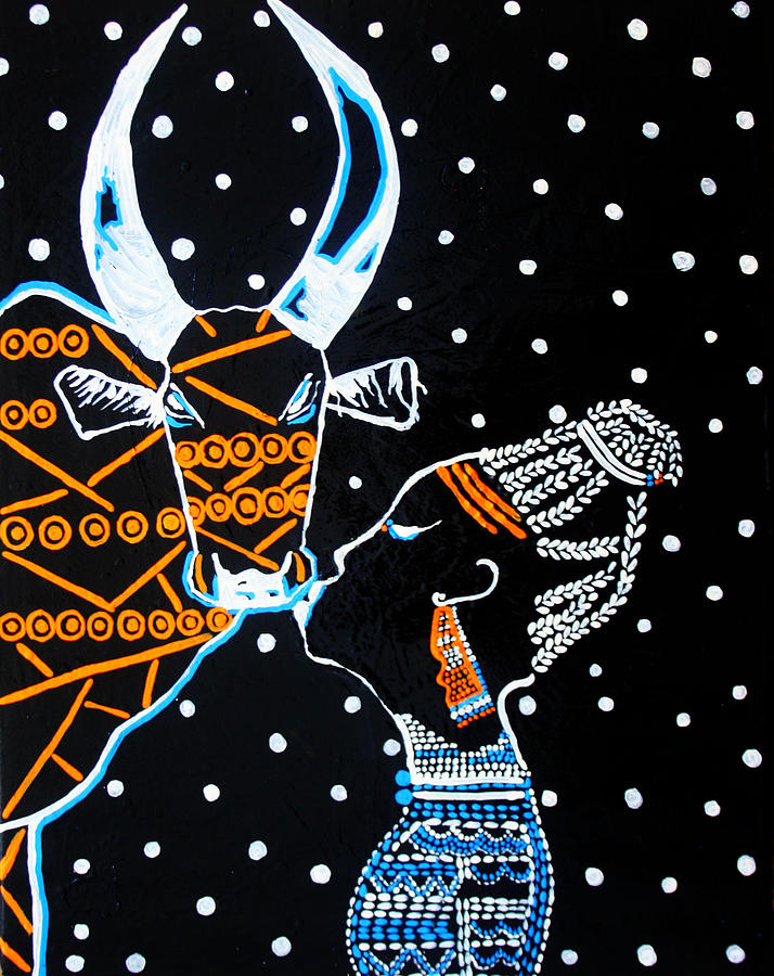 Nuer Bride - South Sudan #23 Painting by Gloria Ssali