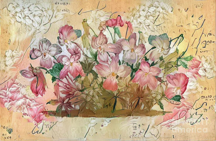 Shabby Chic Botanical Flowers #23 Digital Art by Amy Cicconi