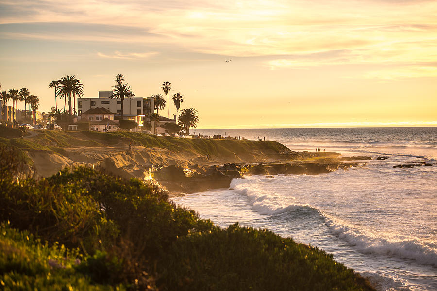 Sunset on La Jolla Beach, California, USA Photograph by Anna ...