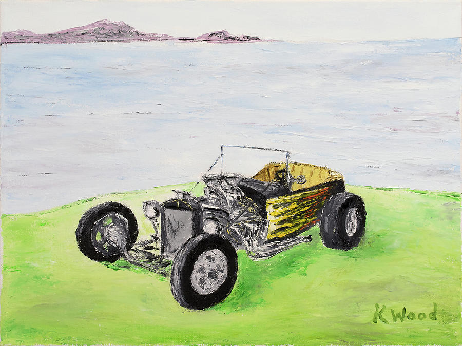 23 T bucket roadster Painting by Ken Wood