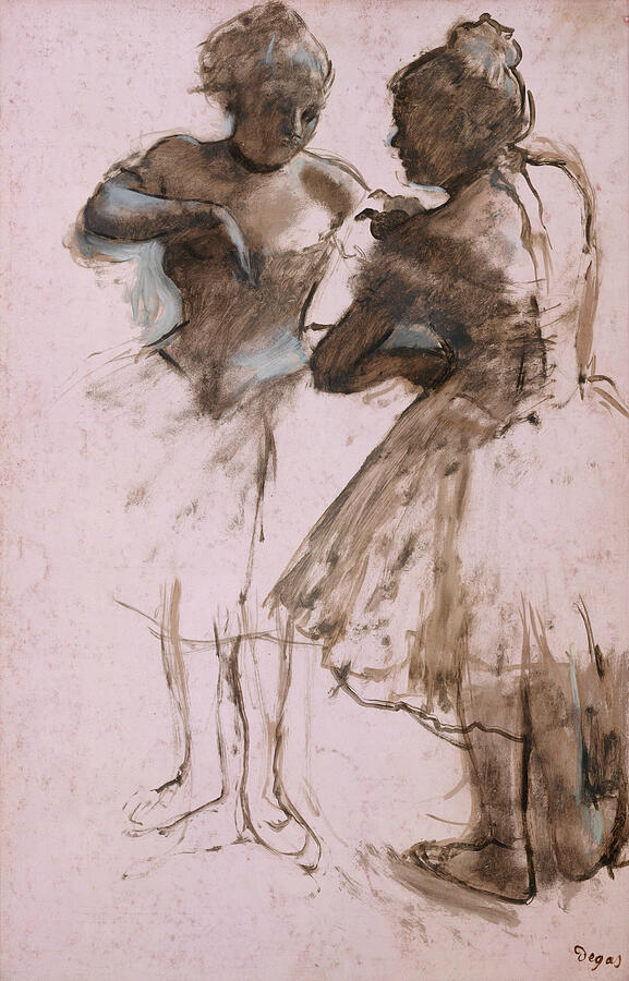 Edgar Degas Drawing - Two Dancers, from 1873 by Edgar Degas