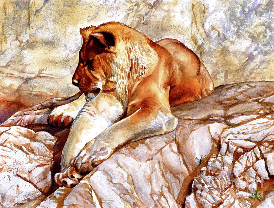 #232 Sleeping Lioness #232 Painting by William Lum