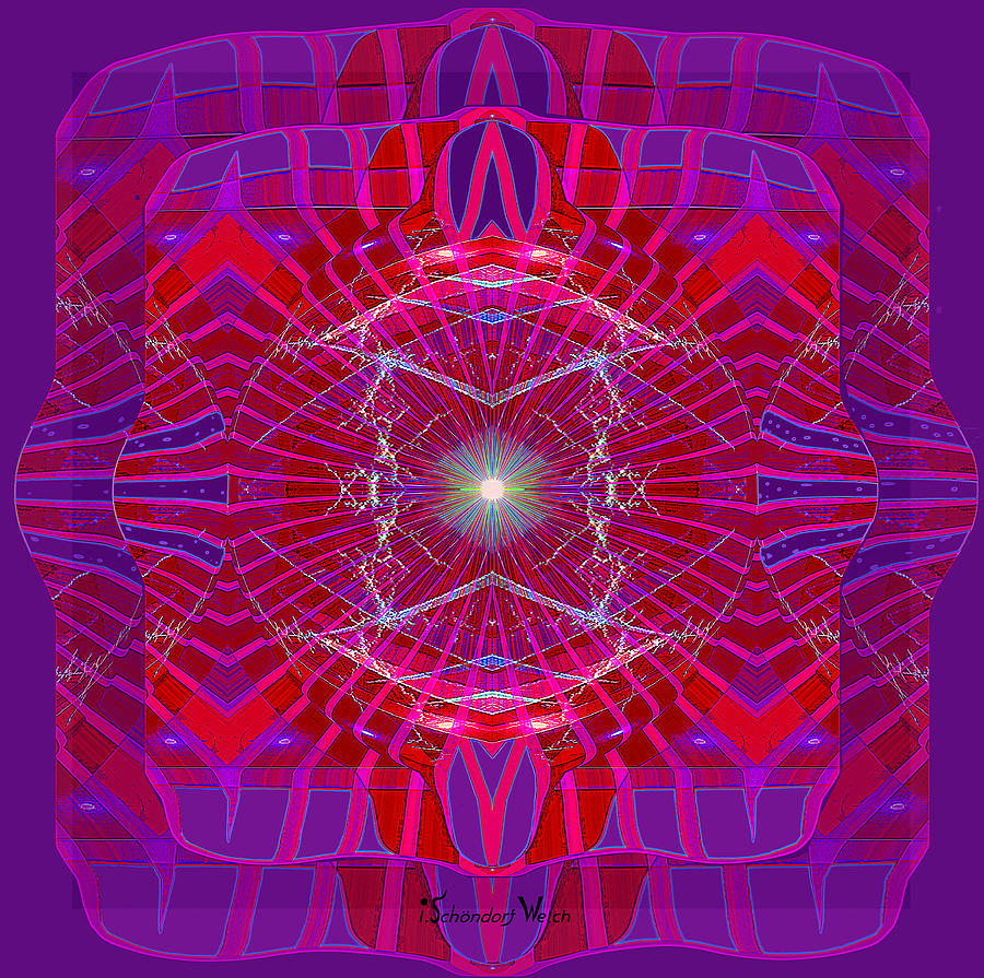 2376 Mandala purple and  red 2017 Digital Art by Irmgard Schoendorf Welch