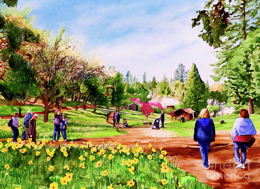#238 Daffodil Hill #238 Painting by William Lum