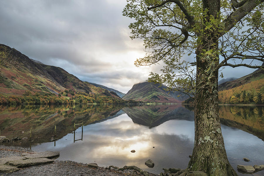 Beautiful Autumn Fall Landscape Image Of Lake Buttermere In Lake Photograph