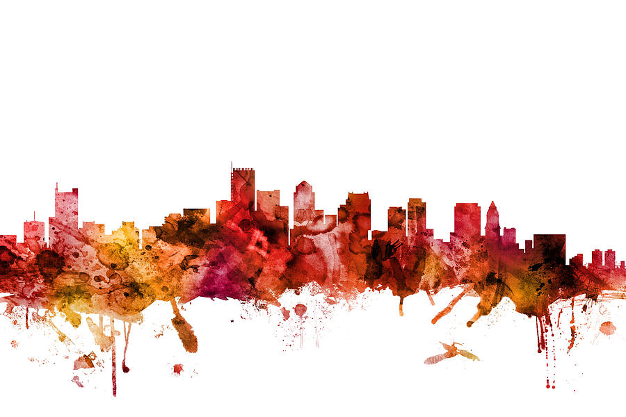 Boston Massachusetts Skyline #24 Digital Art by Michael Tompsett