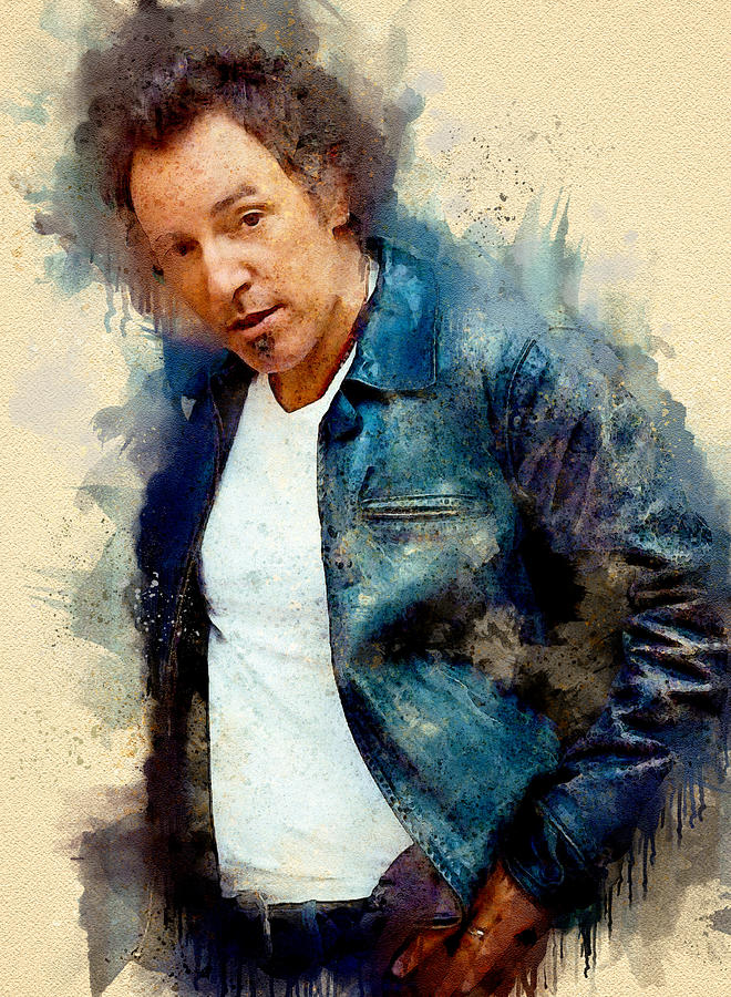 Bruce Springsteen Digital Art By Lilia Kosvintseva