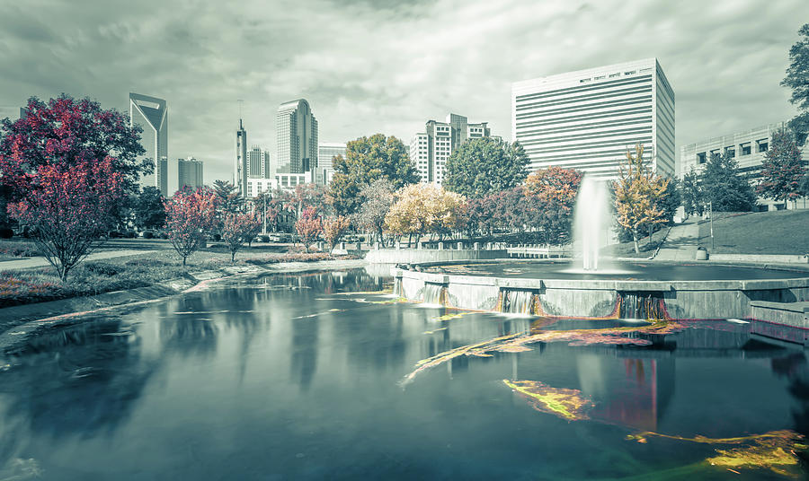 Charlotte Photograph - Charlotte North carolina cityscape during autumn season #24 by Alex Grichenko