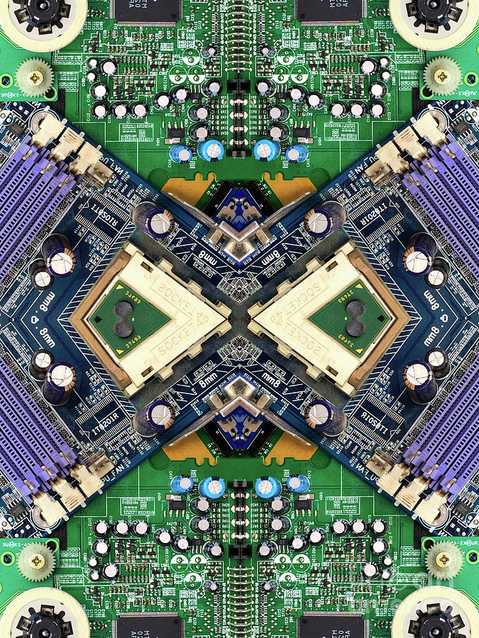 Computer Circuit Board Kaleidoscopic Design #24 Photograph by Amy Cicconi