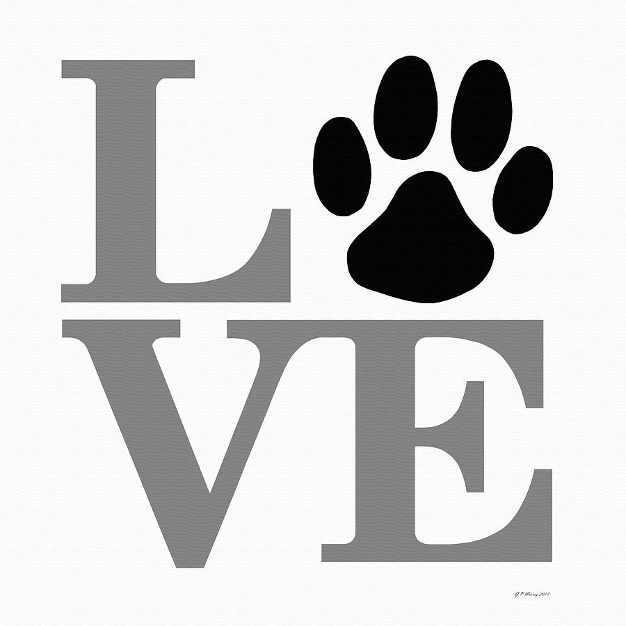 Dog Paw Love Sign #24 Digital Art by Gregory Murray